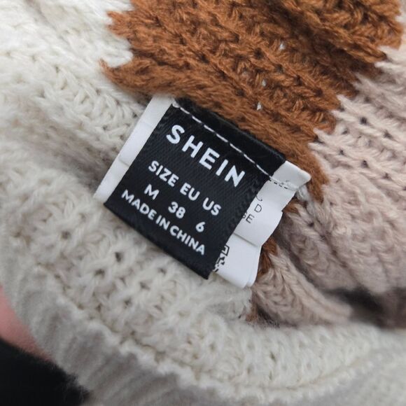 Shein 2 Piece Knitted Shorts And Sweater Striped Sz M - Picture 8 of 11